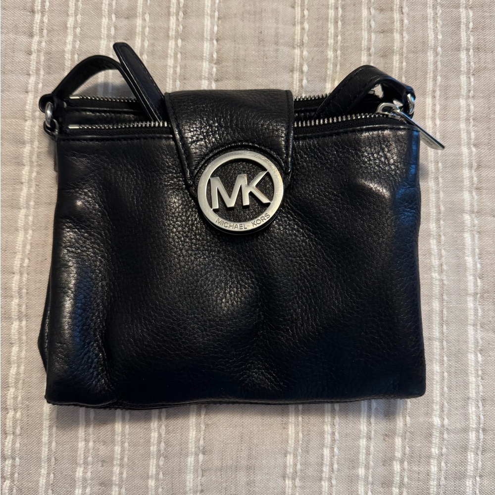 Michael Kors Black Leather Shoulder Bag